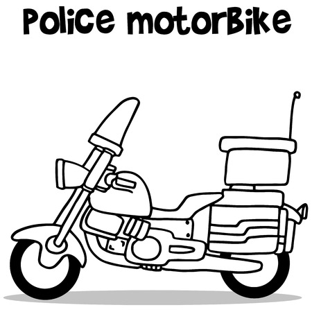 Police motor of transport vector art illustrationのイラスト素材
