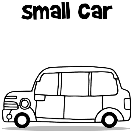 Small car collwction with hand draw vector artのイラスト素材