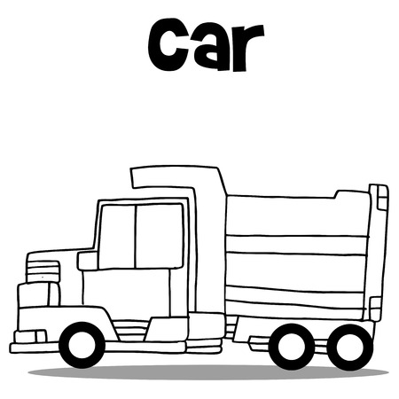 Vector illustration of truck hand draw collection stockのイラスト素材
