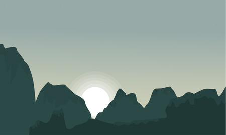 Landscape of cliff at sunriseのイラスト素材