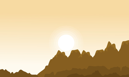 Landscape of cliff design vector flatのイラスト素材