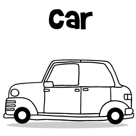 Collection transport of car hand drawのイラスト素材