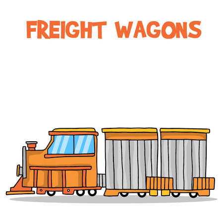 Freight wagons transport vector artのイラスト素材