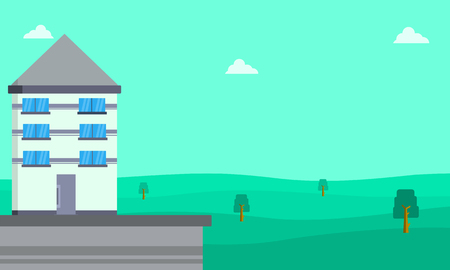 Collection of house landscape flatのイラスト素材