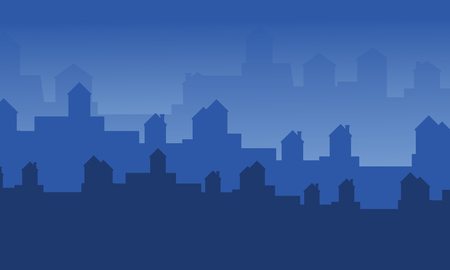Silhouette of city landscape collectionのイラスト素材