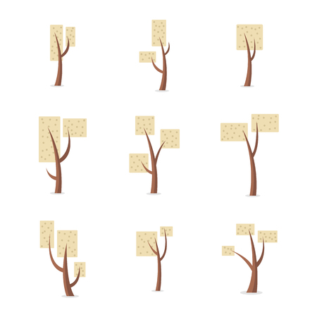Vector illustration of tree style set collection stockのイラスト素材