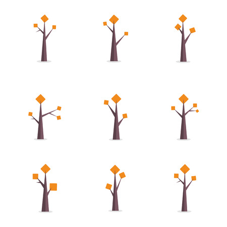 Set of tree unique collectionのイラスト素材