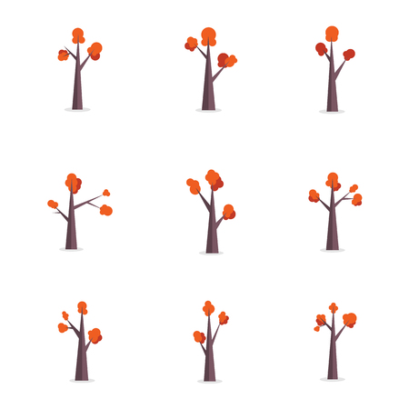 Set of tree various collectionのイラスト素材