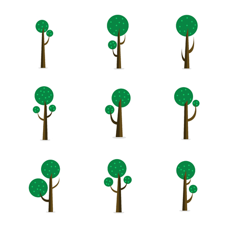 Vector illustration of tree style setのイラスト素材