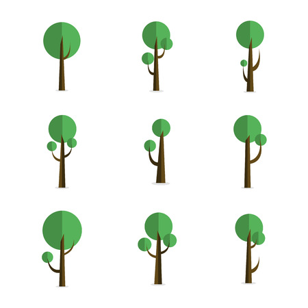 Set of tree style collectionのイラスト素材