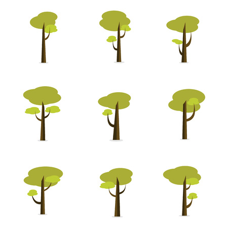 Vector illustration of tree various setのイラスト素材