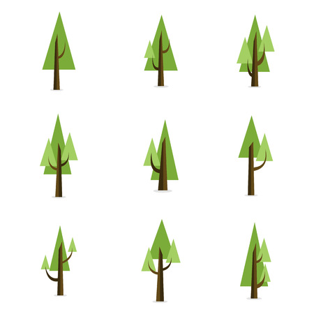 Tree set style collection stockのイラスト素材