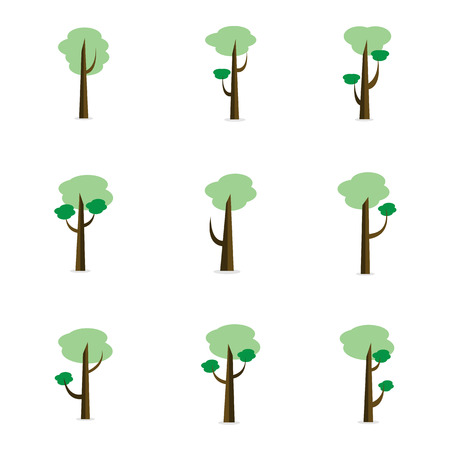 Collection of tree set uniqueのイラスト素材