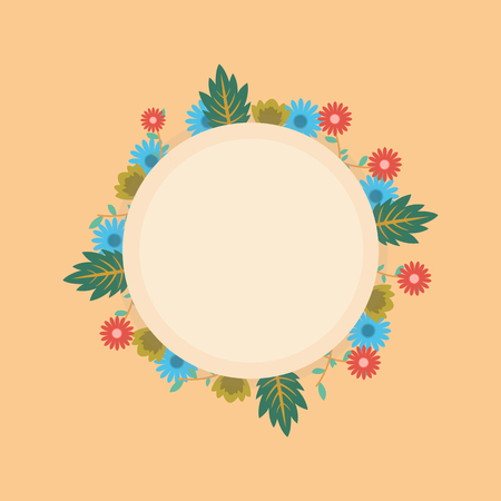 Flower spring of wreath frameのイラスト素材