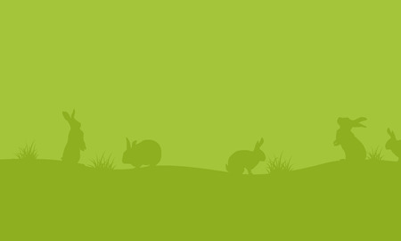 Easter egg with bunny on green backgroundsのイラスト素材