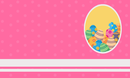 Easter greeting card with eggsのイラスト素材