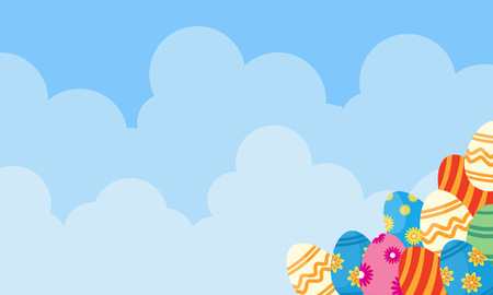 Illustration vector of easter egg backgroundsのイラスト素材