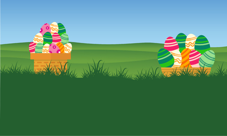 Collection stock of easter egg style backgroundsのイラスト素材