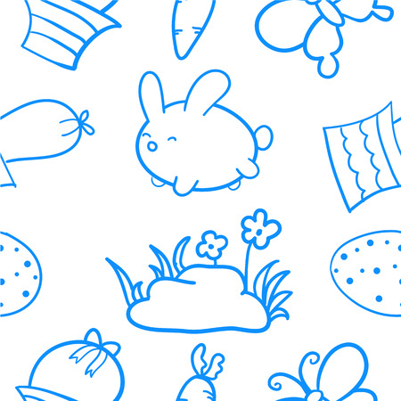 Doodle of easter element collectionのイラスト素材