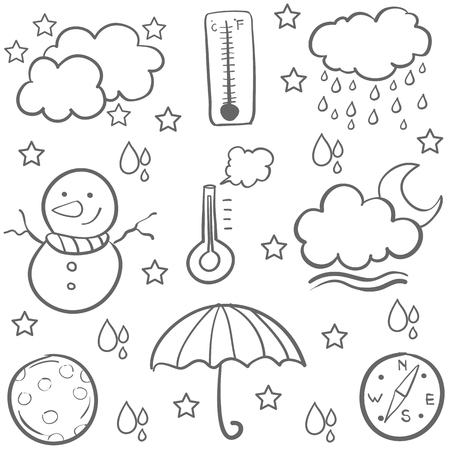 Doodle of weather design vector artのイラスト素材