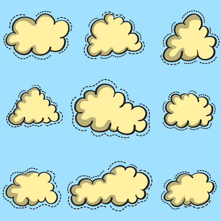Vector art of cloud setのイラスト素材