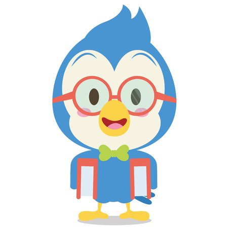 Blue jay with two book vector collectionのイラスト素材