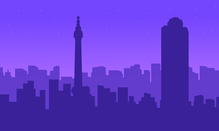 Silhouette of London city building landscape vector artのイラスト素材