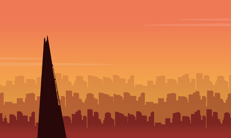 Beauty scenery London city building silhouettes vector artのイラスト素材