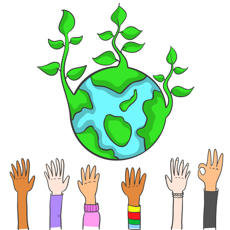 Earth globe design collection vector art illustrationのイラスト素材