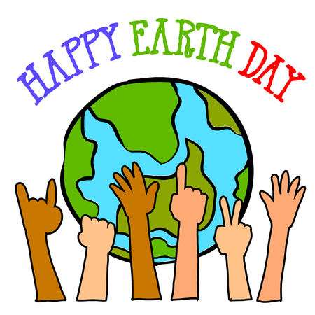Happy Earth Day style design vector illustrationのイラスト素材