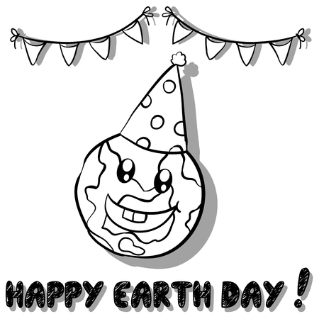 Happy Earth Day collection styleのイラスト素材