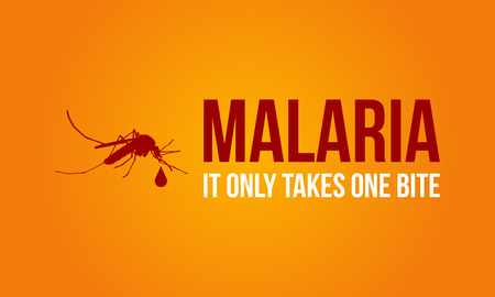 Malaria on orange background style vector illustration.のイラスト素材