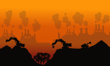 Bad environment silhouette background collectionのイラスト素材