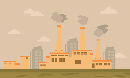 Vector industry cartoon bad environment themeのイラスト素材
