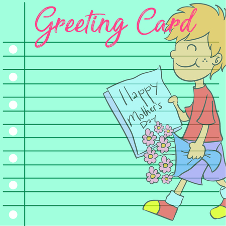 Vector art greeting card mother dayのイラスト素材