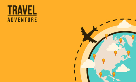 Travel adventure the world concept vector illustrationのイラスト素材