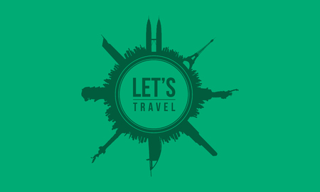 Go travel holiday background collectionのイラスト素材