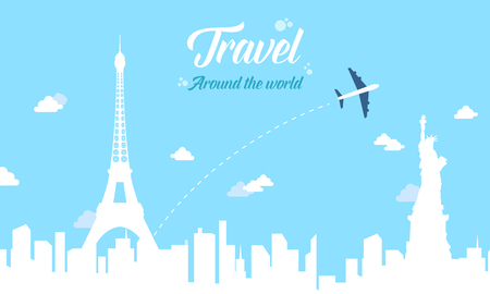 Collection stock of travel style backgroundのイラスト素材
