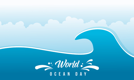 World ocean day vector flat designのイラスト素材