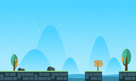 Collection stock game background landscape styleのイラスト素材