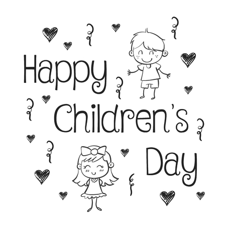 Hand draw childrens day collection stock vector artのイラスト素材