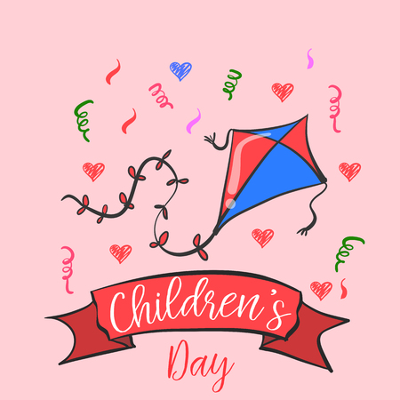 Doodle childrens day cute style collection vector artのイラスト素材