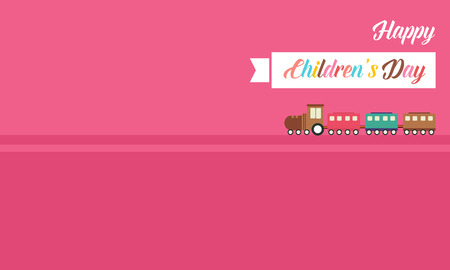 Pink banner cute for children day vector illustrationのイラスト素材