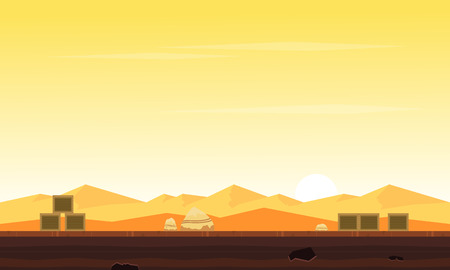 Game background with desert collection vector illustrationのイラスト素材