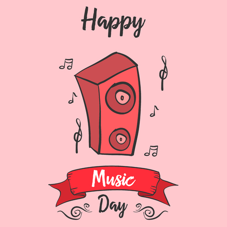 Card of world music day style vector artのイラスト素材