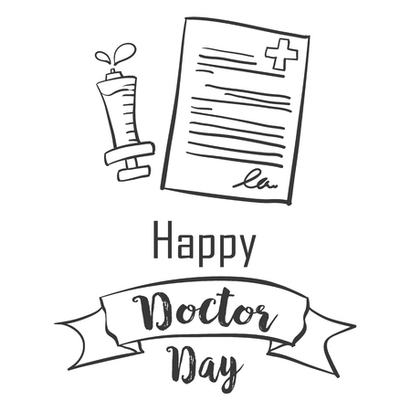 Happy doctor day style vector artのイラスト素材