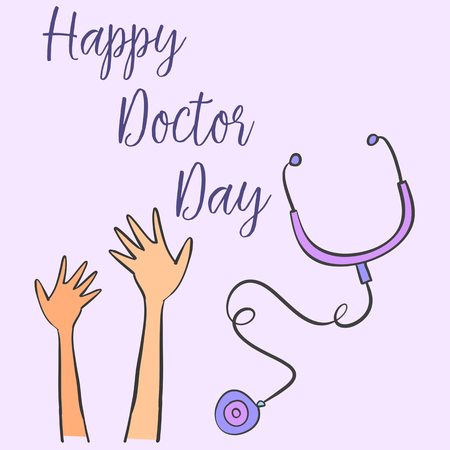 Doctor day celebration card style collectionのイラスト素材