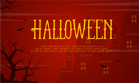 Halloween haunted castle background style vector illustrationのイラスト素材