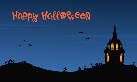 Happy Halloween night with castleの写真素材