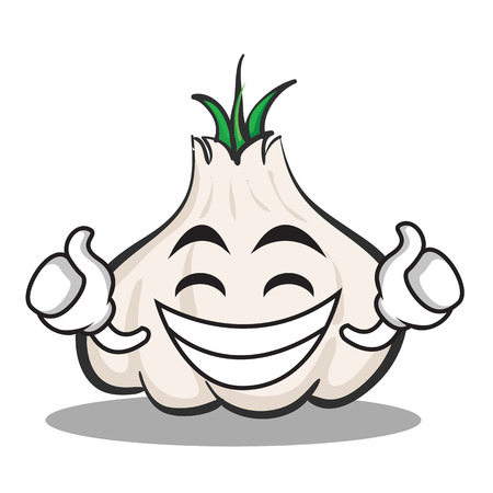 Proud face garlic cartoon character vector illustrationのイラスト素材